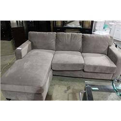 GREY MICROFIBRE DESIGNER LOUNGE COUCH