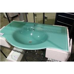 2 AQUA GLASS SINK COUNTER TOPS