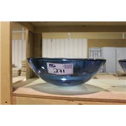 BLUE GLASS ABOVE COUNTER BOWL SINK