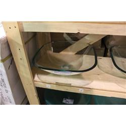 SQUARE CLEAR GLASS ABOVE COUNTER BOWL SINK