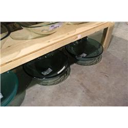 CLEAR GREEN DECORATIVE GLASS ABOVE COUNTER BOWL
