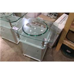 MODERN GLASS SINGLE DOOR BATHROOM VANITY