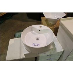 WHITE ABOVE COUNTER BATHROOM SINK