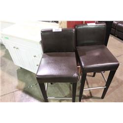 BROWN LEATHER BAR STOOL