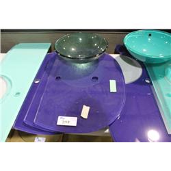 PURPLE GLASS COUNTER TOPS & SINK