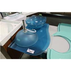BLUE GLASS COUNTER TOPS & SINKS