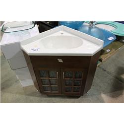 CHERRY 2 DOOR CORNER BATHROOM VANITY SET ST-630