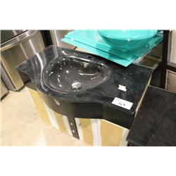 BLACK & WHITE END COUNTER SINK BATHROOM VANITY SET