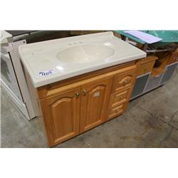 CHERRY & WHITE 3 DRAWER 2 DOOR BATHROOM VANITY