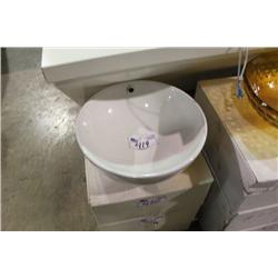 WHITE ABOVE COUNTER BOWL SINK