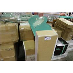 2 WHITE & FROSTED GLASS BATHROOM VANITY SETS