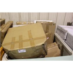 BIN OF ASSORTED BATHROOM COUNTERS & PARTS