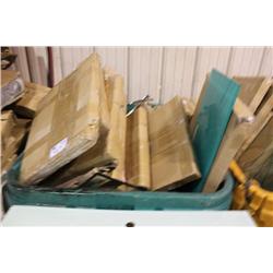 BIN OF ASSORTED BATHROOM COUNTERS & PARTS