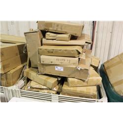 BIN OF ASSORTED BATHROOM COUNTERS & PARTS