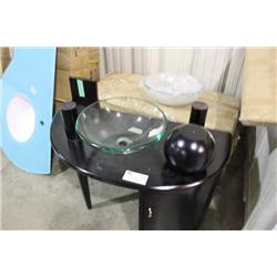 ESPRESSO & GLASS MODERN BATHROOM VANITY SET