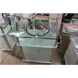 MODERN GLASS DOUBLE DOOR BATHROOM VANITY