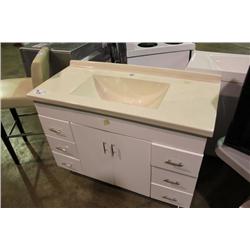 6 DRAWER 2 DOOR WHITE & IVORY BATHROOM VANITY SET