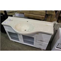 3 DRAWER 2 DOOR WHITE & IVORY BATHROOM VANITY SET