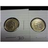 Image 1 : 2 GOLD PLATED INDIAN HEAD CENTS WITH LOOPS