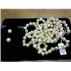 Image 1 : GENUINE FRESHWATER PEARLS 46" NECKLACE & EARINGS