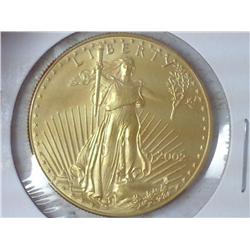 2002 $50 US AMERICAN GOLD EAGLE 1 OZ OF GOLD (UNC)