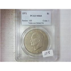 1971 IKE DOLLAR PCGS MS64