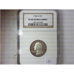 1984-S WASHINGTON QUARTER NGC PF69 ULTRA CAMEO