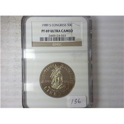 1989-S CONGRESS HALF DOLLAR NGC PF69 ULTRA CAMEO