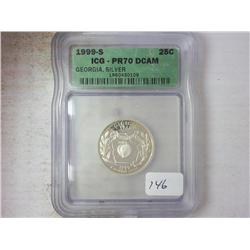 1999-S SILVER GEORGIA QUARTER ICG PR70DCAM