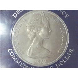 1967 NEW ZEALAND COMMEMORATIVE DOLLAR (UNC)