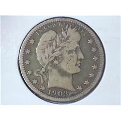 1903-O BARBER QUARTER (VERY GOOD)