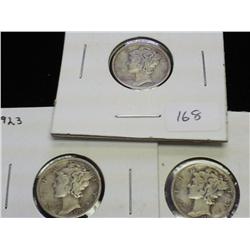 1920, 23 & 24 MERCURY DIMES