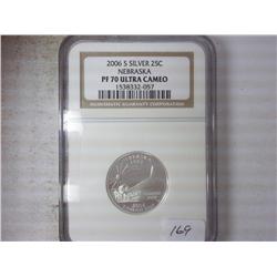 2006-S SILVER NEBRASKA QUARTER NGC PF70
