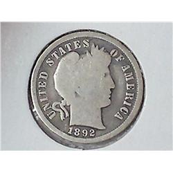 1892 BARBER DIME