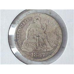 1887 SEATED LIBERTY DIME