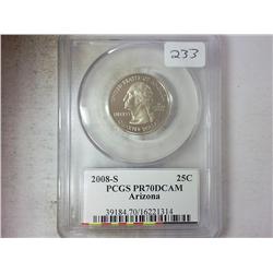 2008-S ARIZONA QUARTER PCGS PR70DCAM