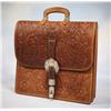 Image 1 : Exquisite Murray Studios Floral Carved Leather Briefcase