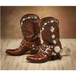 Phillip Fredholm Spurs on Edward H Bohlin Boots