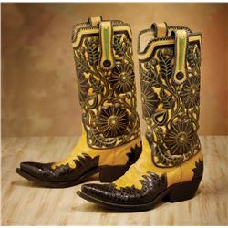 Black and Yellow Abraham Rios Boots
