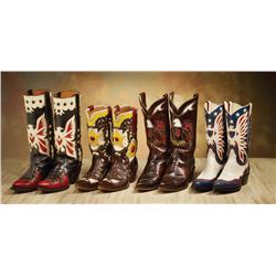Four Pair of Cowboy Boots
