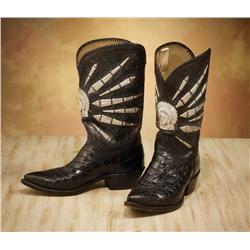 Custom Alligator Boots with Bohlin Silver