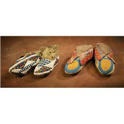 Two Pairs Beaded Child’s Mocs