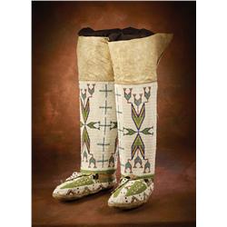 Sioux Beaded Moccasins and Leggings