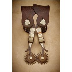 K B & P Peanut Pattern Spurs