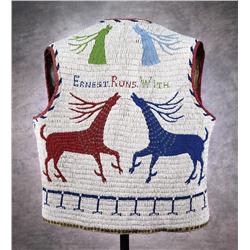 Sioux Man’s Pictorial Beaded Vest
