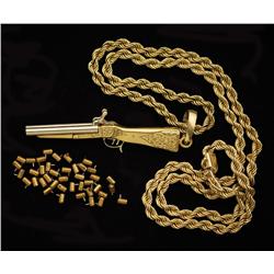 Miniature Shotgun on 14K gold Chain