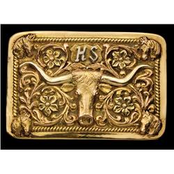 Solid Gold Edward H Bohlin Longhorn Buckle