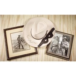 Clayton Moore Autographed Mask and Cowboy Hat