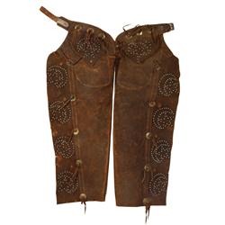Long Studded Rough-Out Chaps