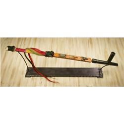Sioux Wood Carved Pictorial Quilled Pipe